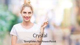  Presentation with victory - PPT theme enhanced with t v - young beautiful blonde woman wearing background and a  colored foreground