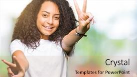  Presentation with curly hair - Amazing slide set having t v - young beautiful girl with curly backdrop and a coral colored foreground
