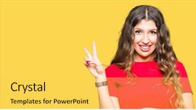  Presentation with young woman wearing boxer gloves - Presentation theme consisting of t v - young beautiful woman wearing casual background and a  colored foreground