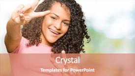  Presentation with curly hair - Theme having t v - young beautiful woman with curly background and a coral colored foreground