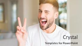  Presentation with casual young people - Amazing presentation design having t v - young handsome man wearing casual backdrop and a  colored foreground