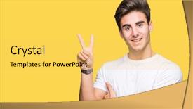  Presentation with happy sad face man - PPT theme having t v - young handsome man wearing white background and a  colored foreground