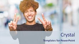  Presentation with black man - Presentation theme featuring t v - young handsome man with afro background and a  colored foreground