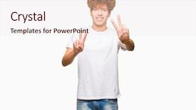  Presentation with afro hair salon - Cool new slide deck with t v - young handsome man with afro backdrop and a  colored foreground