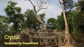  Presentation with qrs complex ecg - Amazing PPT theme having ta-prohm-in-the-angkor backdrop and a tawny brown colored foreground