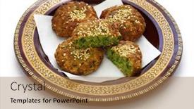  Presentation with beans - Beautiful PPT theme featuring taameya-egyptian-fava-beans-falafel backdrop and a coral colored foreground