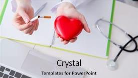  Presentation with heart medical - Theme consisting of tabac - antismoking concept wih heart background and a light gray colored foreground