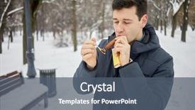  Presentation with cigar - Slide deck consisting of cover tobacco - man puffs at cigar background and a ocean colored foreground