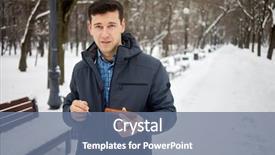  Presentation with cigar - PPT layouts having cover tobacco - portrait of man with cigar background and a ocean colored foreground