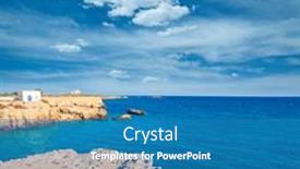  Presentation with mediterranean - Presentation design consisting of tabarca-island-alicante-mediterranean-blue background and a teal colored foreground