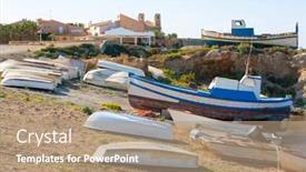  Presentation with community - Theme having tabarca-island-in-alicante-valencian background and a coral colored foreground