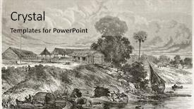  Presentation with view of the old port - Amazing presentation theme having tabatinga old view brazil created backdrop and a light gray colored foreground