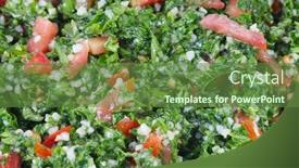  Presentation with healthy food - Amazing presentation having tabbouleh-salad-green-tomato-healthy backdrop and a tawny brown colored foreground
