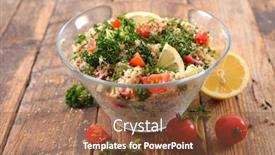  Presentation with salad - Cool new slide set with tabbouleh-salad-with-vegetables backdrop and a tawny brown colored foreground