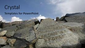  Presentation with prayer - Audience pleasing presentation theme consisting of tabeletes - tibetan mani prayer stones annapurna backdrop and a  colored foreground