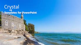  Presentation with galilee - Cool new PPT theme with tabgha-church-of-the-multiplication backdrop and a cobalt blue colored foreground