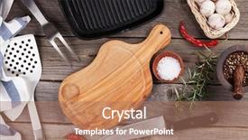  Presentation with cooking utensils - Colorful slide deck enhanced with tabla - cooking utensils and spices backdrop and a coral colored foreground