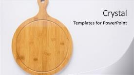  Presentation with pizza pasta dough for bread - PPT theme consisting of tabla - wooden pizza or bread cutting background and a sky blue colored foreground