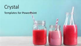  Presentation with smoothies - PPT layouts with table against color background background and a arctic colored foreground