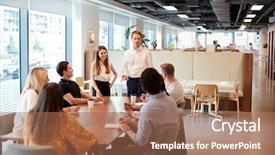  Presentation with assessment - Slide deck with table and collaborating on task background and a coral colored foreground