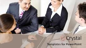  Presentation with team - Amazing slides having table and discussing important question backdrop and a mint green colored foreground