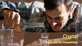  Presentation with drugs alcohol - Beautiful PPT theme featuring table and pouring alcohol backdrop and a tawny brown colored foreground