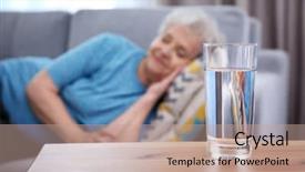  Presentation with water glass - Cool new PPT theme with table and sleeping elderly backdrop and a coral colored foreground