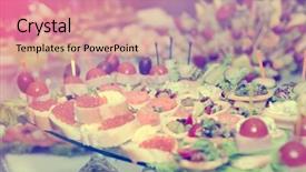  Presentation with banquet - Audience pleasing slides consisting of table arrangement of banquet - great backdrop and a  colored foreground