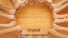  Presentation with people unity - Amazing PPT layouts having table as symbol of unity backdrop and a yellow colored foreground