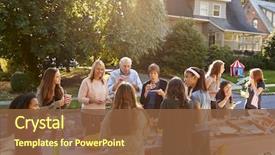  Presentation with block party - Presentation theme consisting of table at a block party background and a tawny brown colored foreground