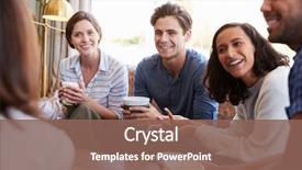  Presentation with coffee shop - Theme with table at a coffee background and a violet colored foreground