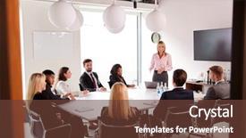  Presentation with assessment - PPT theme featuring table at graduate recruitment assessment background and a tawny brown colored foreground