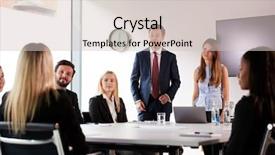  Presentation with meeting table - Beautiful slide deck featuring table at graduate recruitment assessment backdrop and a lemonade colored foreground