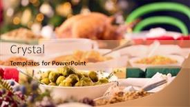  Presentation with lunch - Slide set enhanced with table-at-home-set background and a coral colored foreground