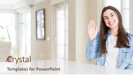  Presentation with wide - Amazing slide set having table at home waiving saying backdrop and a lemonade colored foreground