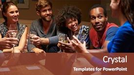  Presentation with friends - Presentation theme enhanced with table at house party background and a tawny brown colored foreground