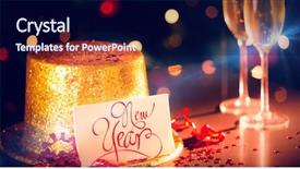  Presentation with new years eve - Slides enhanced with table at new years eve background and a navy blue colored foreground