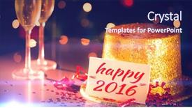  Presentation with new years eve - Audience pleasing slide set consisting of table at new years eve backdrop and a navy blue colored foreground