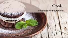  Presentation with muffin - Presentation theme having table background with copy spase background and a lemonade colored foreground