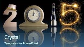  Presentation with new year - Presentation theme having new year 2015 set up background and a ocean colored foreground