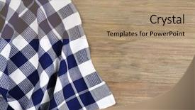  Presentation with rustic wood wooden frame - Presentation theme enhanced with table cloth - napkin on wooden background background and a coral colored foreground