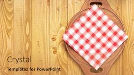  Presentation with table napkin - Beautiful PPT theme featuring table-cloth-napkin-and-pizza backdrop and a yellow colored foreground