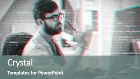  Presentation with cyber crime - Colorful slide set enhanced with table concept of cyber backdrop and a gray colored foreground