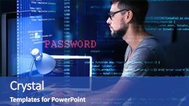  Presentation with computer attack - Cool new PPT theme with table concept of cyber backdrop and a ocean colored foreground