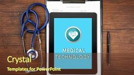  Presentation with medical concept - PPT layouts featuring table concept of medical technology background and a tawny brown colored foreground