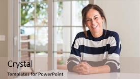  Presentation with face wash woman washing up - Cool new presentation with table contents - middle aged woman backdrop and a coral colored foreground