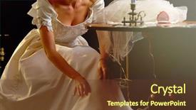  Presentation with dreams - Audience pleasing slide set consisting of bride thinking about choice of groom woman in wedding dress dreams body part of girl preparing for ceremony candle stands on table decorated with lacy napkin beautiful fabric for wedding dresses backdrop and a tawny brown colored foreground