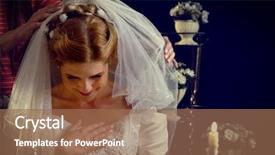  Presentation with dreams - Beautiful slides featuring bride thinking about choice of groom woman in wedding dress dreams of holiday night candle stands on table decorated with lacy napkin on black background girlfriend helps bride prepare for ceremony backdrop and a coral colored foreground