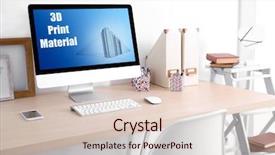  Presentation with new technology - Slides consisting of table design - 3d printing concept new technology background and a lemonade colored foreground