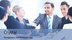  Presentation with meeting table - Amazing PPT layouts having table during a meeting backdrop and a teal colored foreground